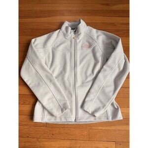 Women’s The North Face Fleece Zip up Jacket Size Medium White Cream In Color